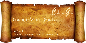 Csongrádi Gyula névjegykártya